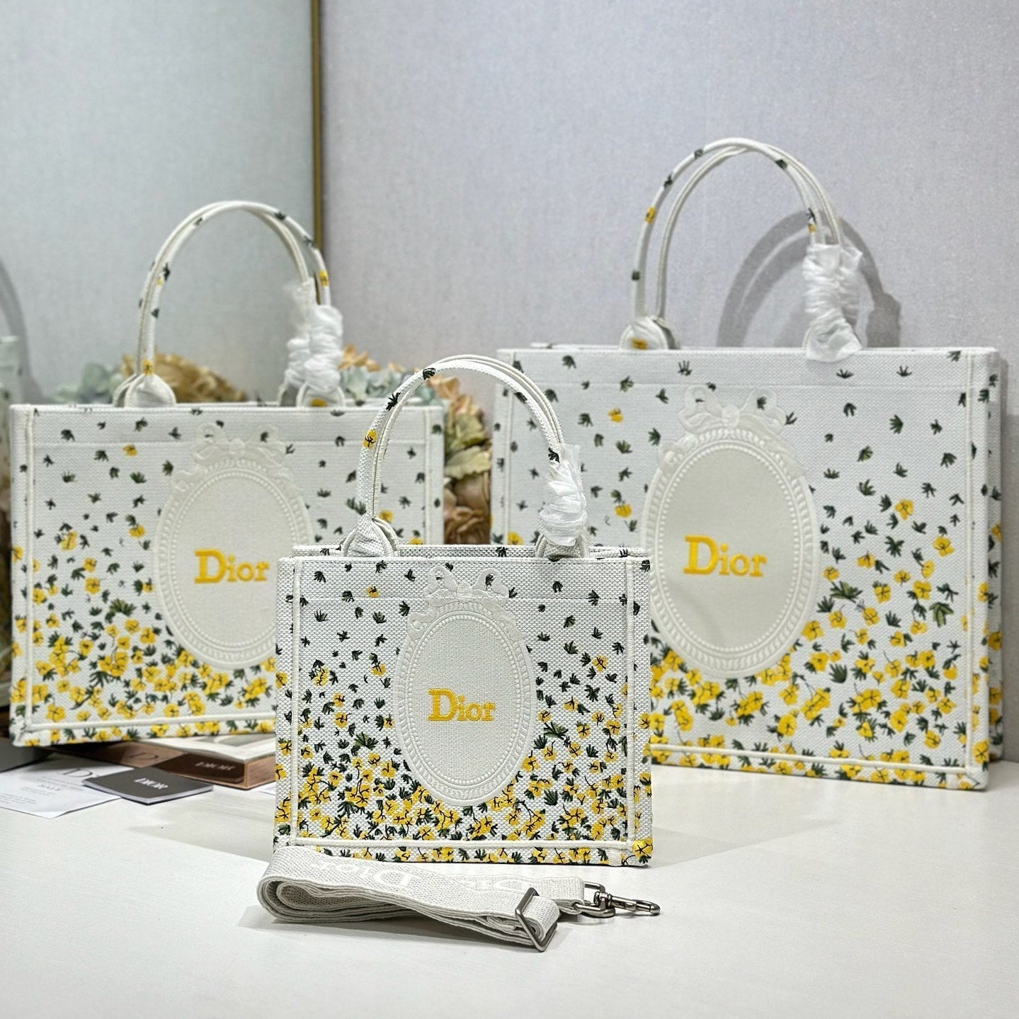 Dior 2026 Book Tote Bag With Buttercup Dior Embroidery Canvas