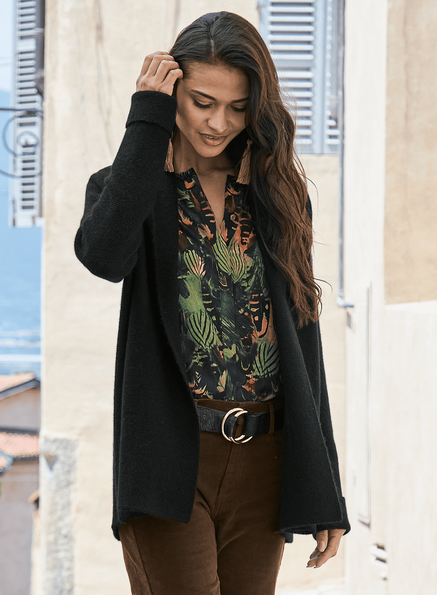 Links Shawl Collar Cardigan