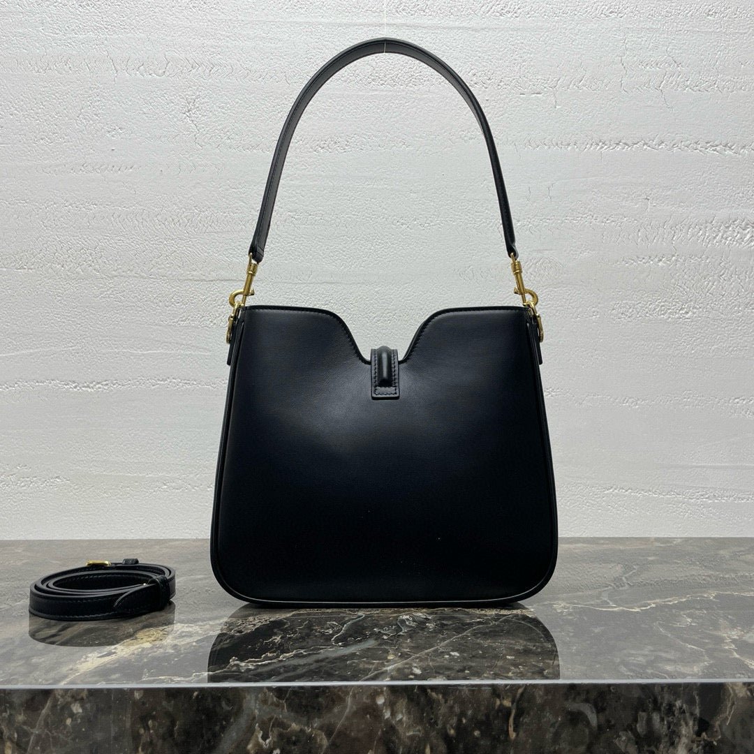 Small Camille 16 Soft Bag 24.5cm In Black Smooth Calfskin Gold Hardware