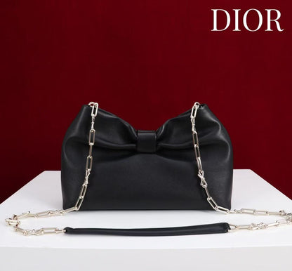 Dior 2026 Bow Bag 27cm Black Lambskin