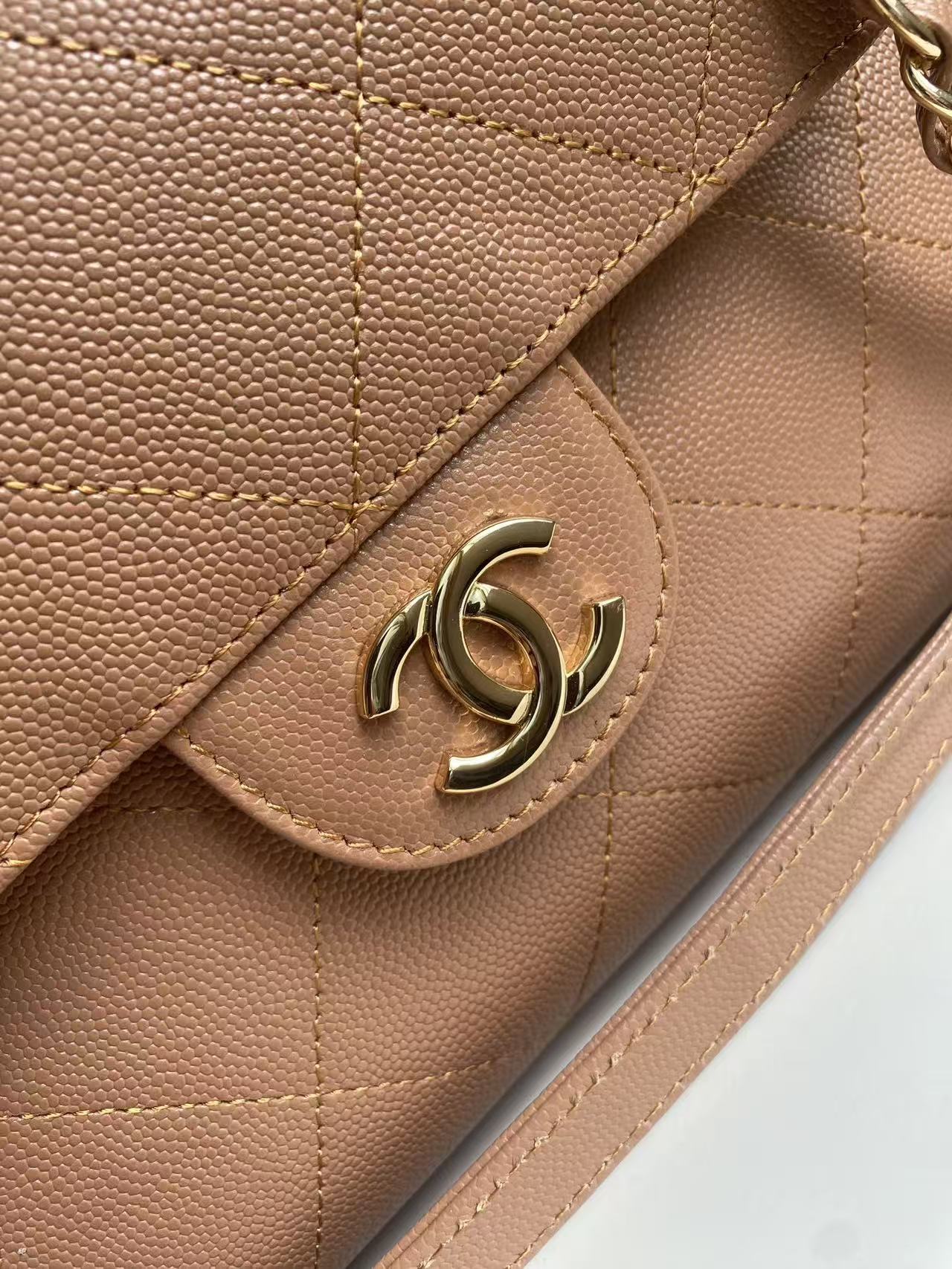 Chanel 2026 Shopping Bag 39cm Brown Grained Calfskin