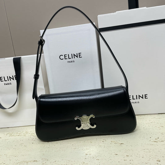 Celine LOLA 28cm Medium Black Glossy Calfskin