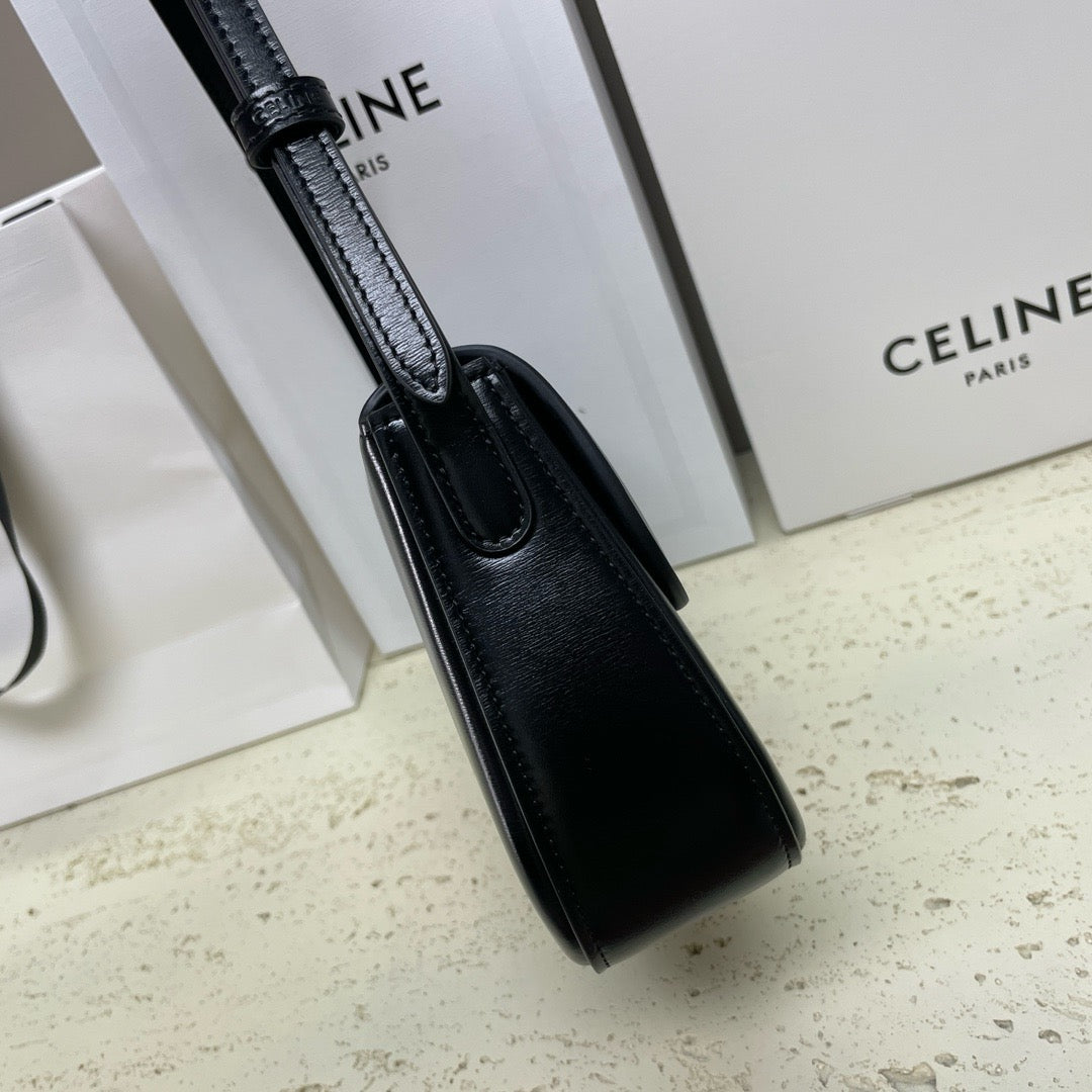 Celine LOLA 28cm Medium Black Glossy Calfskin
