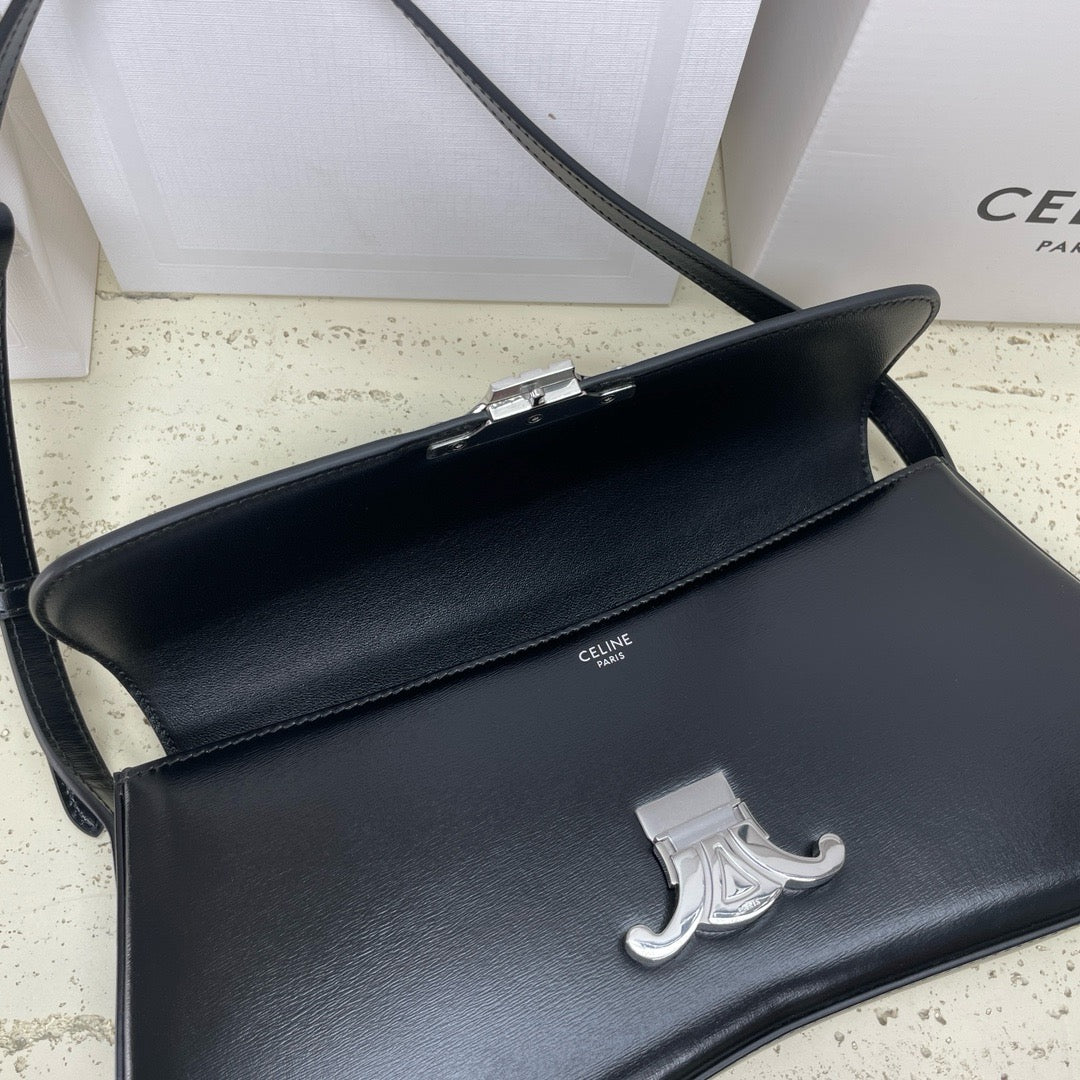 Celine LOLA 28cm Medium Black Glossy Calfskin