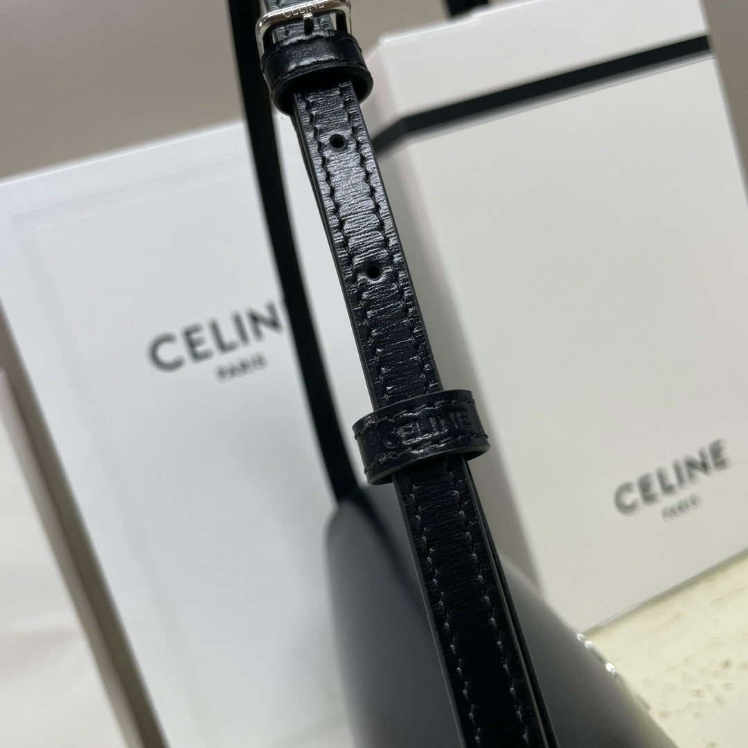 Celine LOLA 28cm Medium Black Glossy Calfskin