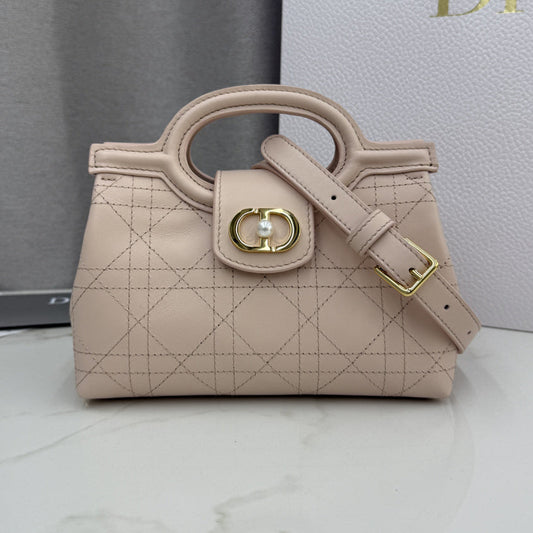 Dior 2026 Jolie Top Handle Mini Chain Handbag 18.5cm Grained Calfskin