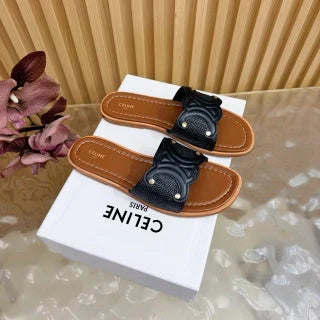 Celine 26 Triomphe Slide Sandals Leather 749443