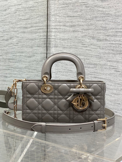 Dior 2026 Bow Lady D-Joy Grey Cannage Lambskin 286461