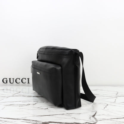 Gucci 2026 Tag Large Crossbody Bag Black Calfskin