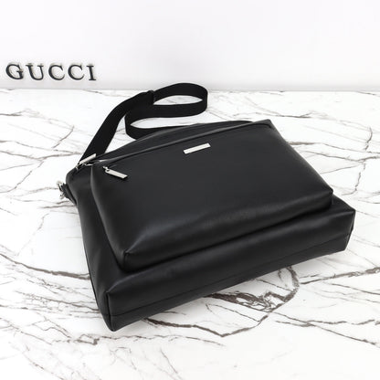 Gucci 2026 Tag Large Crossbody Bag Black Calfskin