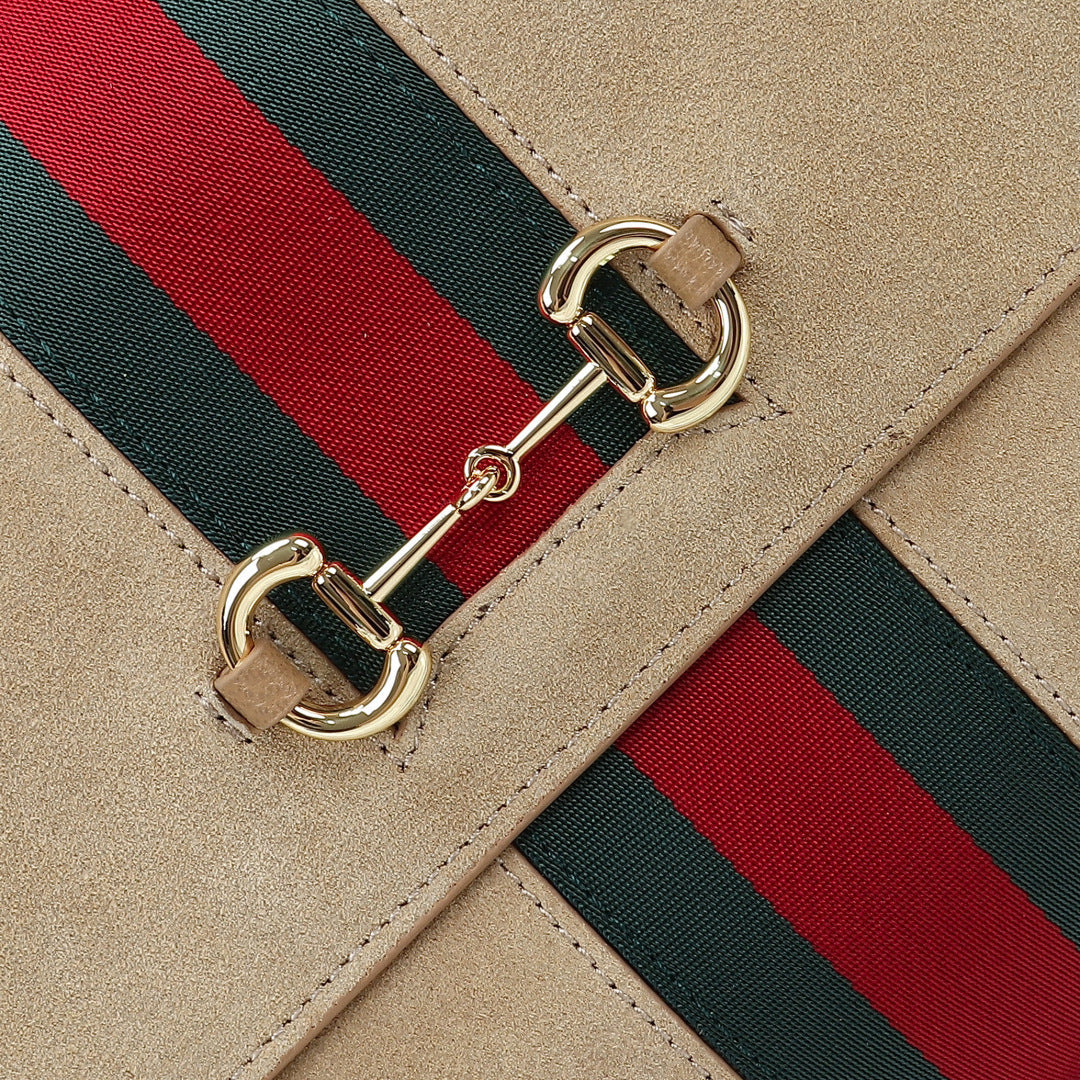 Gucci 2026 Paparazzo Shoulder Bag 37cm Beige Red Green Leather