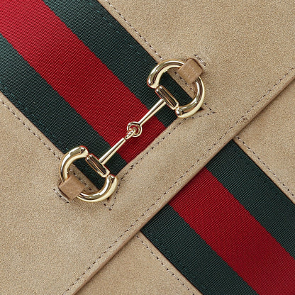 Gucci 2026 Paparazzo Shoulder Bag 37cm Beige Red Green Leather