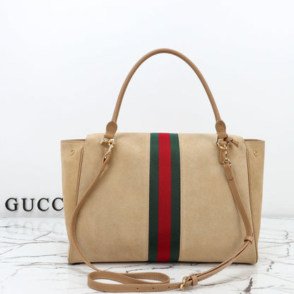 Gucci 2026 Paparazzo Shoulder Bag 37cm Beige Red Green Leather