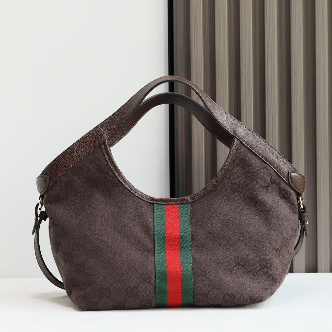 Gucci 2026 Giglio Shoulder Bag 25cm Canvas Calfskin