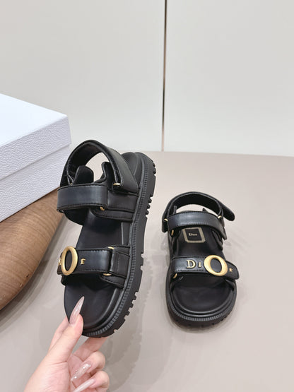 CD 26A Platform Sandal Sheepskin Gold Buckle