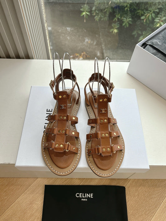CL Lympia Gladiator Sandal In Tan Calfskin 319899