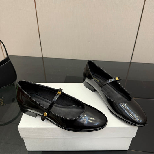 Celine City Mary-Jane Black Lambskin 725641