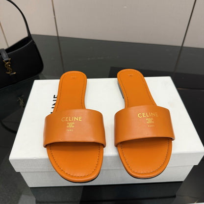 Celine Coast Mule Orange Calfskin 725654