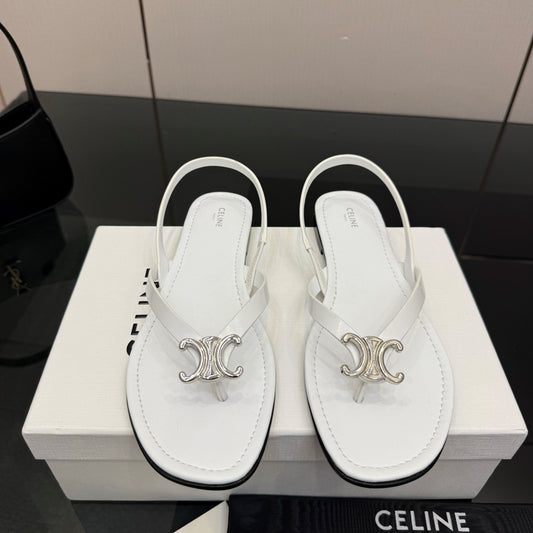Celine Biki Sandal White Calfskin 725673