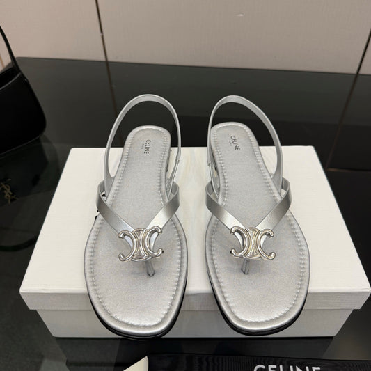 Celine Biki Sandal Sliver Calfskin 725674