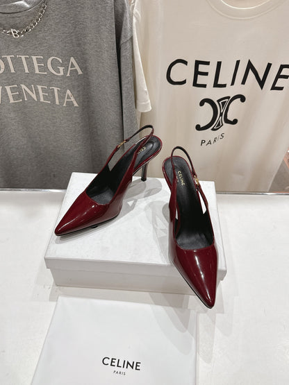 Celine 25C Slingback Pump Red Patent Leather 236770