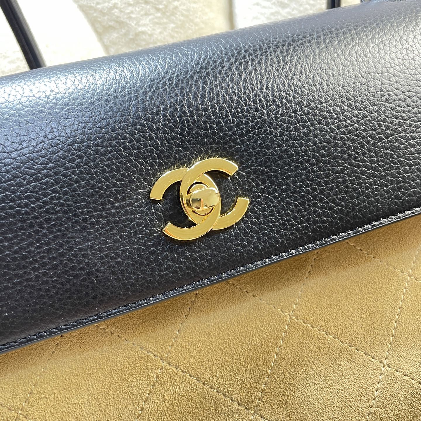 Chanel 2026 Large Urban Essential Bag 43cm Black Beige Leather Suede