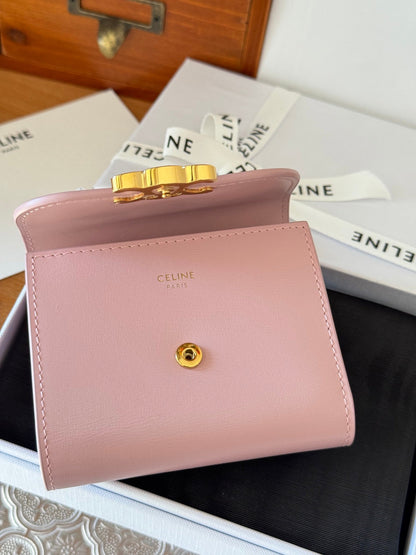 TRIOMPHE 10 CALFSKIN WALLET PINK PASTEL