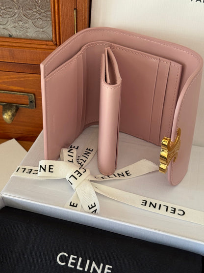 TRIOMPHE 10 CALFSKIN WALLET PINK PASTEL