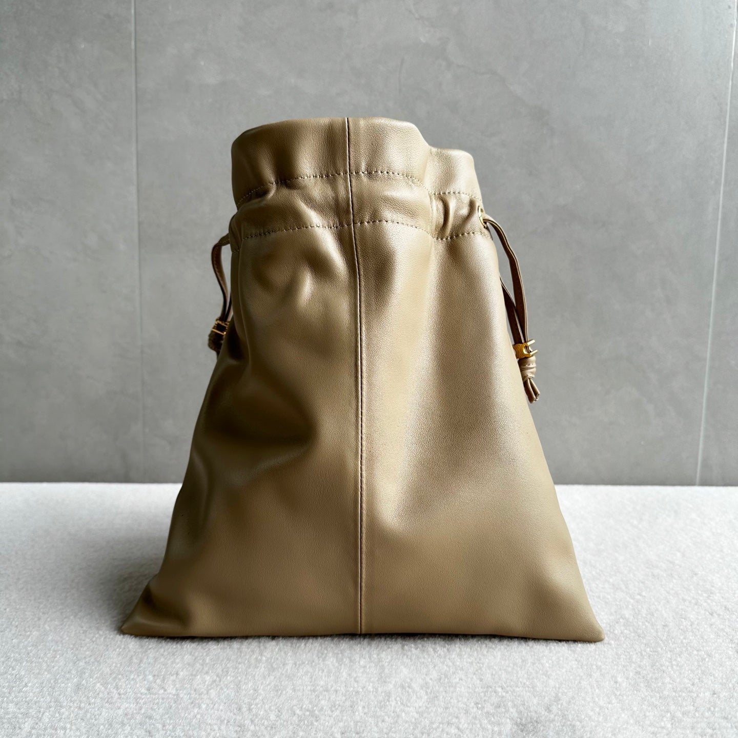 Celine Crystal Pouch Taupe Lambskin