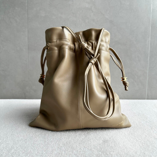 Celine Crystal Pouch Taupe Lambskin