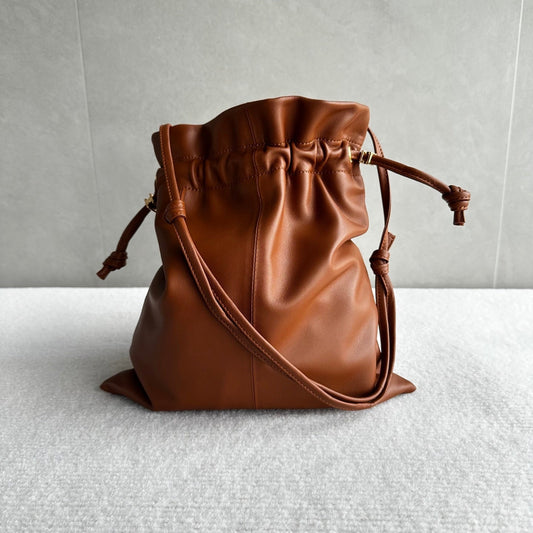 Celine Crystal Pouch Brown Lambskin