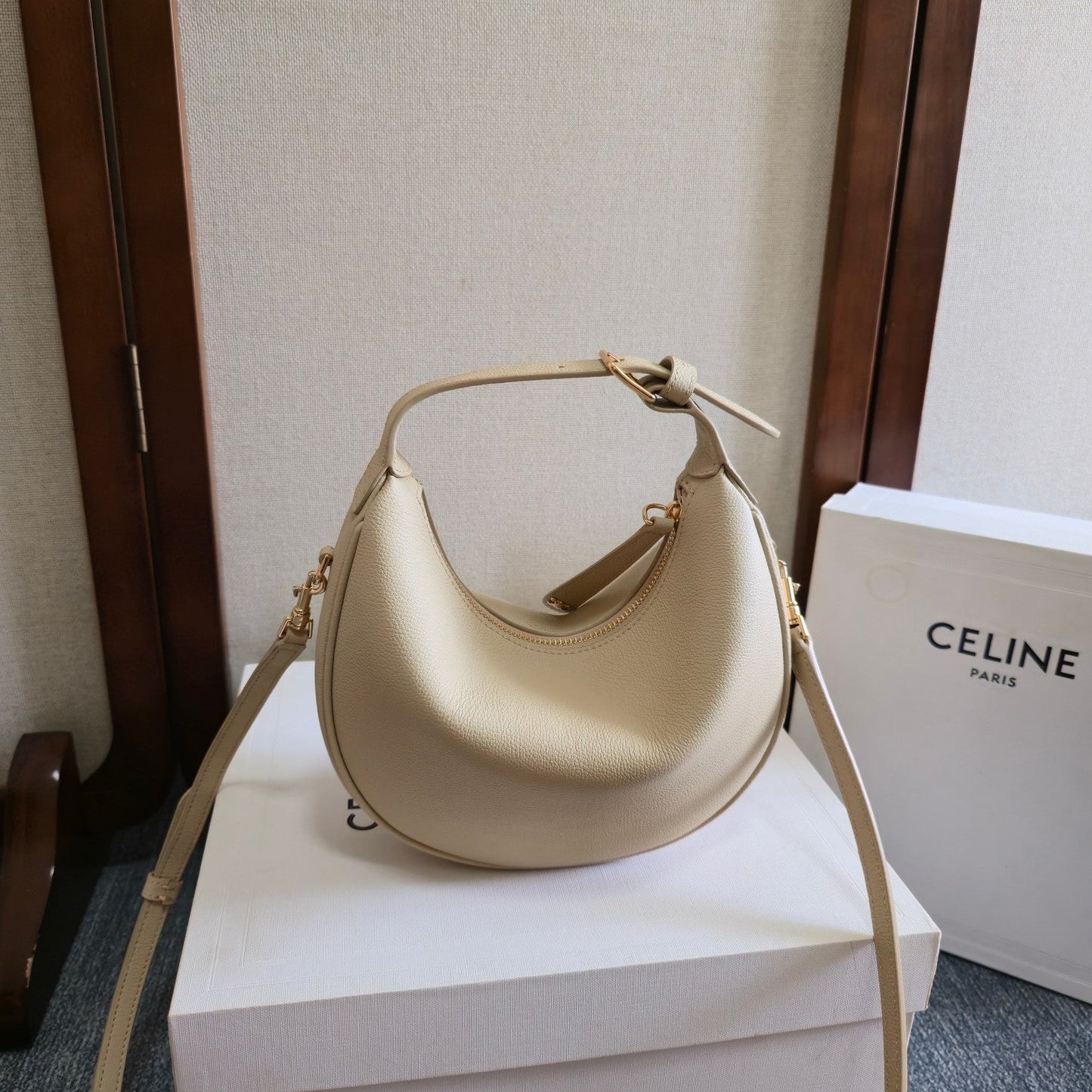 Celine Teen Lulu Bag Light Beige Grained Calfskin