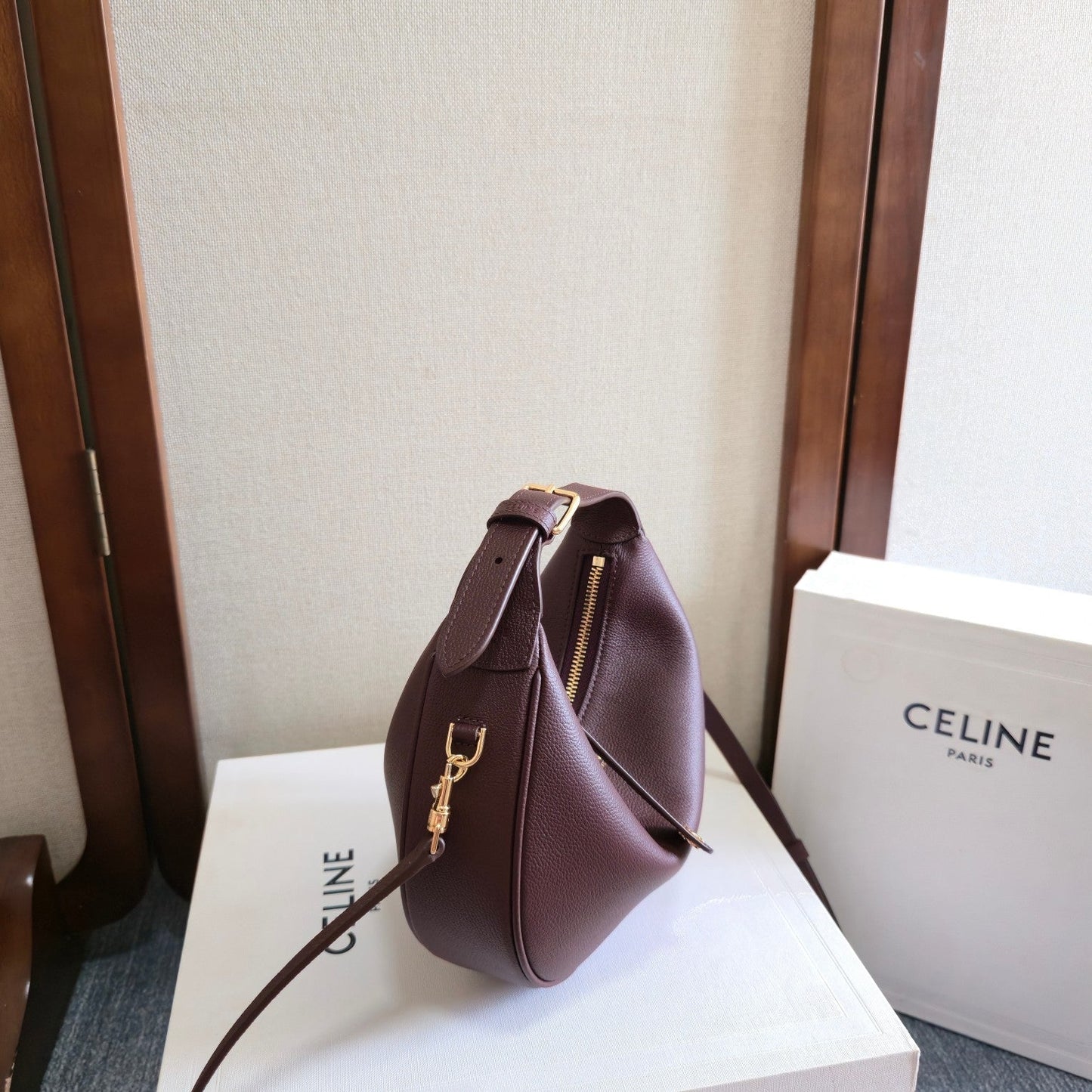 Celine Teen Lulu Bag Deep Burgundy Grained Calfskin