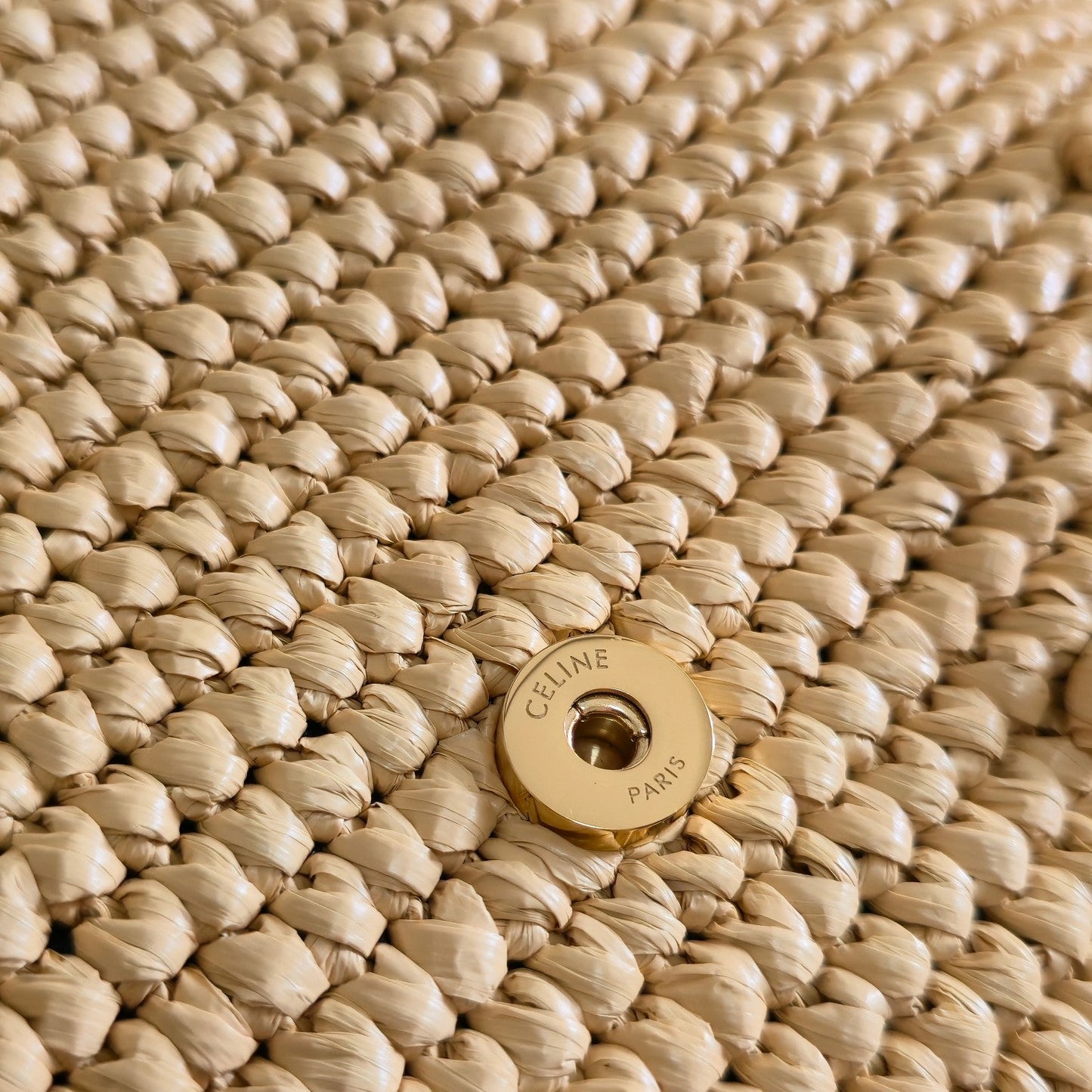 Celine Medium Victoire Bag 25cm Beige Raffia 288855