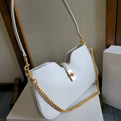 Celine Camille 16 Soft Shoulder Bag Smooth White Calfskin