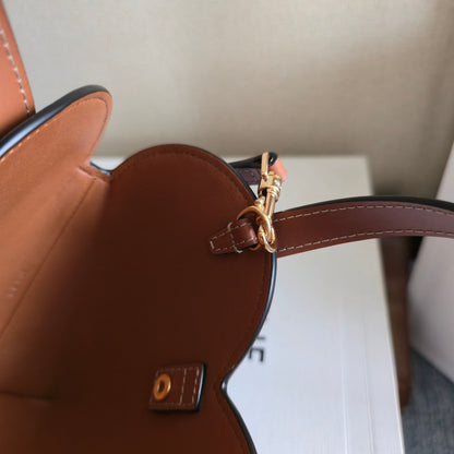 Celine Heart-shaped Mini Bag Brown Black Triomphe Canvas Lambskin