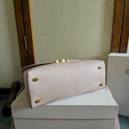 Celine Medium Nino Bag 25.5 Light Pink Grained Calfskin