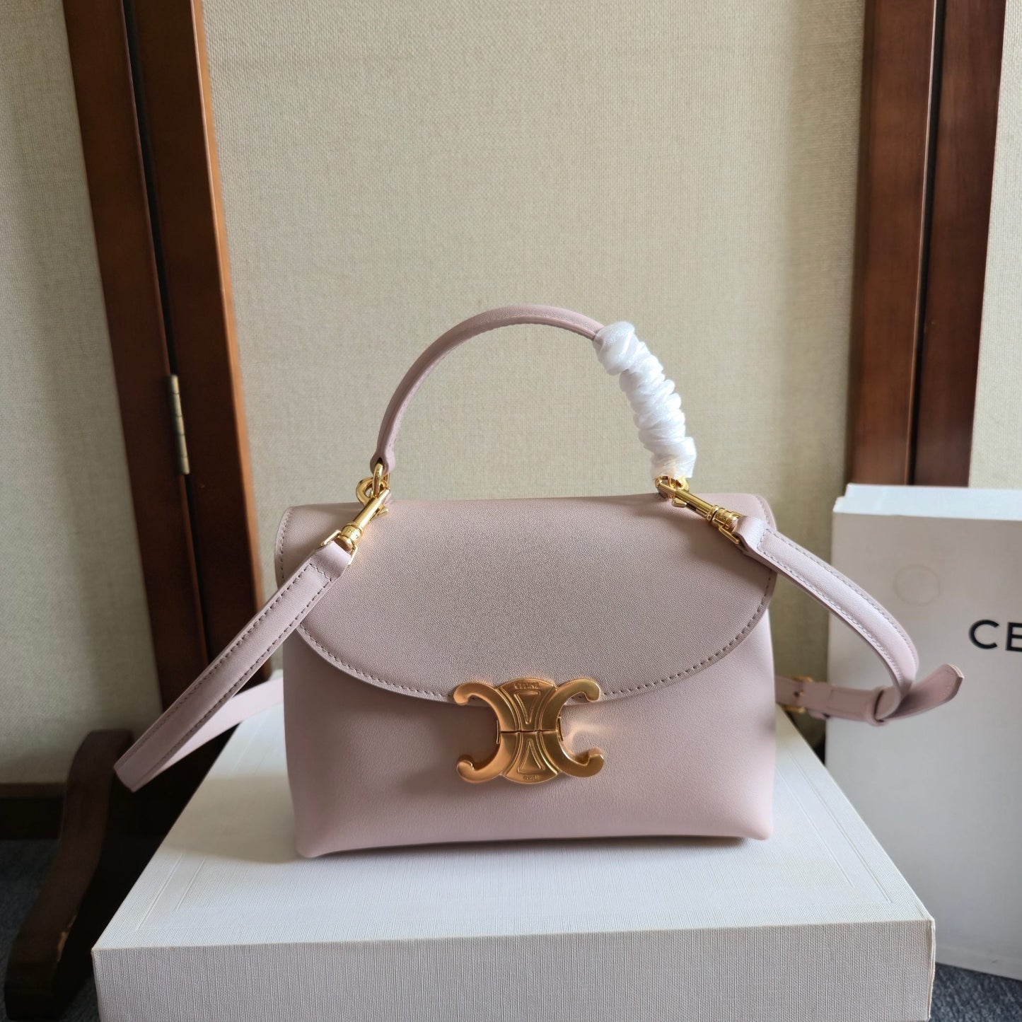 Celine Medium Nino Bag 25.5 Light Pink Calfskin