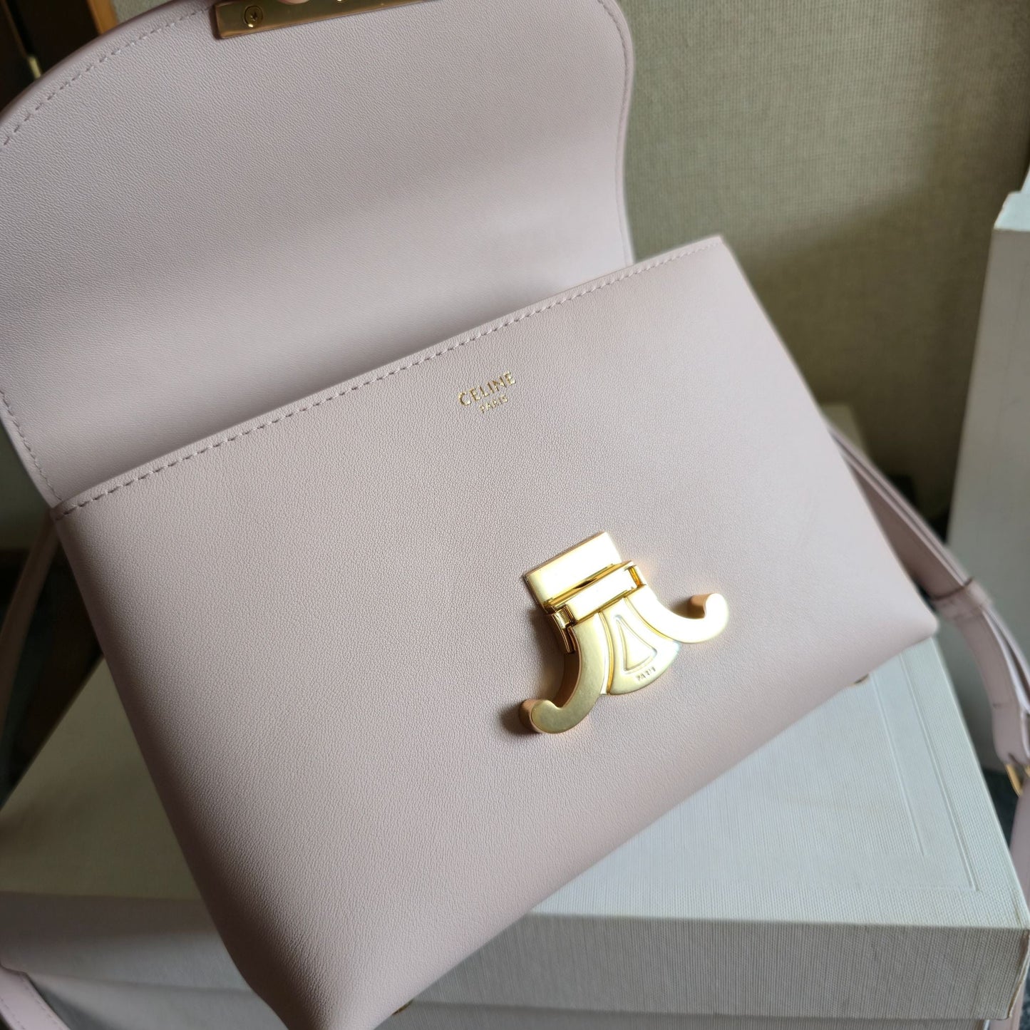 Celine Medium Nino Bag 25.5 Light Pink Calfskin