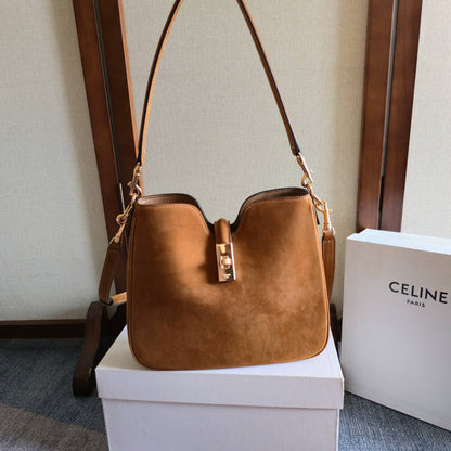 Celine Small Camille 16 Soft Bag Camel Nubuck Leather