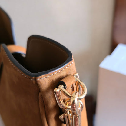 Celine Small Camille 16 Soft Bag Camel Nubuck Leather