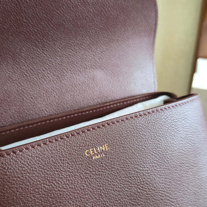 Celine Medium Nino Bag 25.5 Dark Burgundy Grained Calfskin