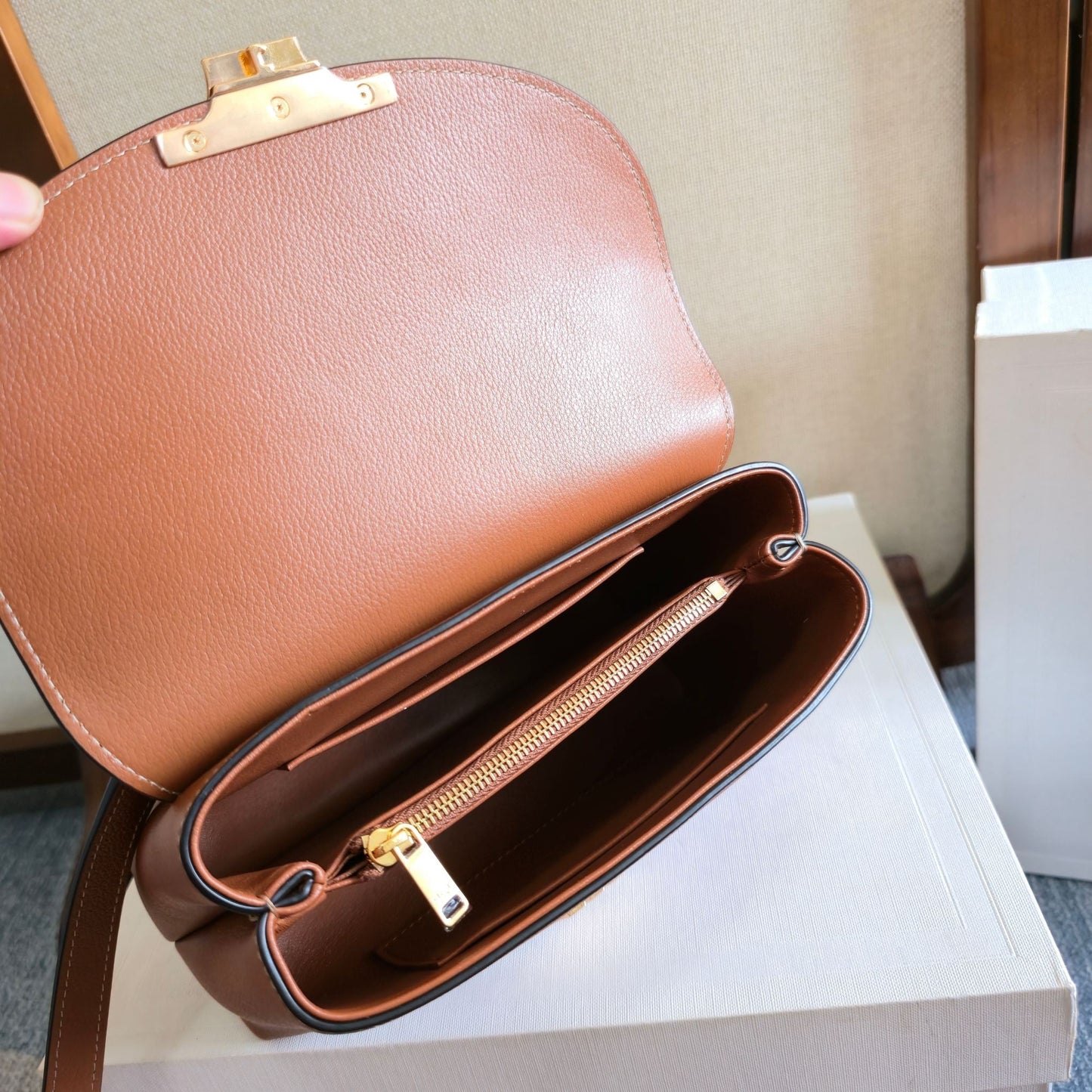 Celine Medium Nino Bag 25.5 Camel Brown Calfskin