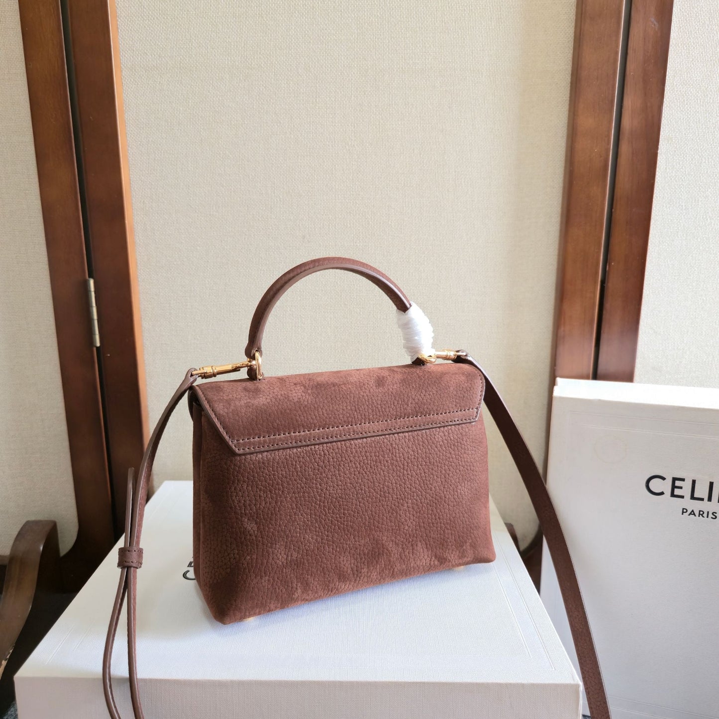 Celine Medium Nino Bag 25.5 Coffee Brown Cowhide