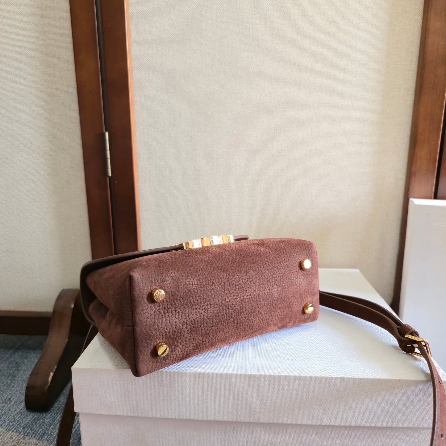 Celine Medium Nino Bag 25.5 Coffee Brown Cowhide