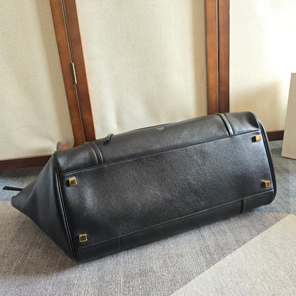 Celine 2026 Large Luggage Black Shiny Lambskin