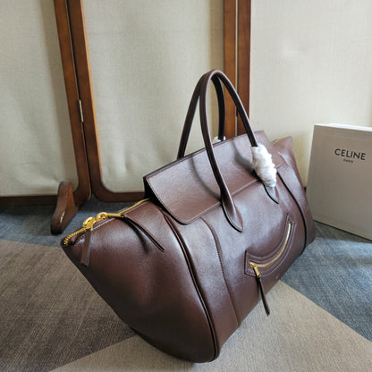 Celine 2026 Large Luggage Brown Shiny Lambskin