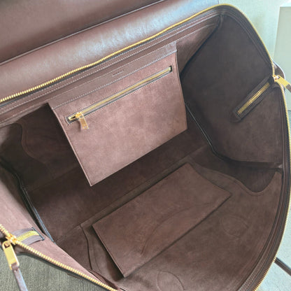 Celine 2026 Large Luggage Brown Shiny Lambskin