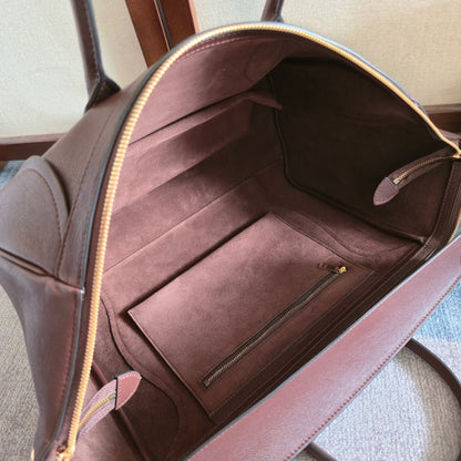Celine 2026 Small Luggage Brown Shiny Lambskin