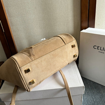 Celine Small Smiling New Luggage Light Khahi Suede